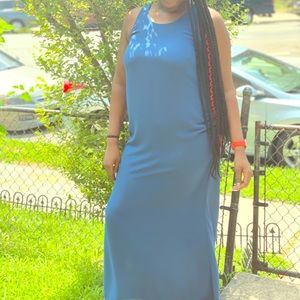 0413 Fiorella Rubino Blue Sleeveless Dress NWOT